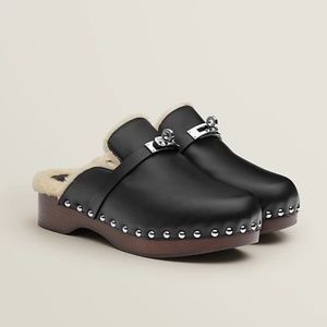 Hermes Carlotta Fur Mule - Black - BNIB